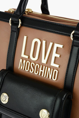 LOVE faux leather Tote bag with removable shoulder strap