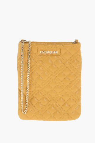 LOVE quilted faux leather bag with chain shoulder strap