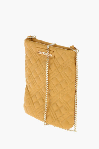 LOVE quilted faux leather bag with chain shoulder strap