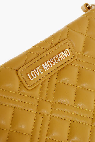 LOVE quilted faux leather bag with chain shoulder strap
