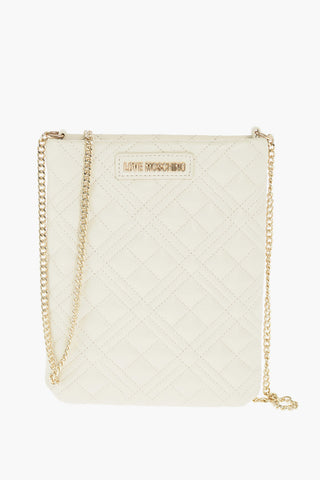 LOVE borsa trapuntata in ecopelle con tracolla a catena
