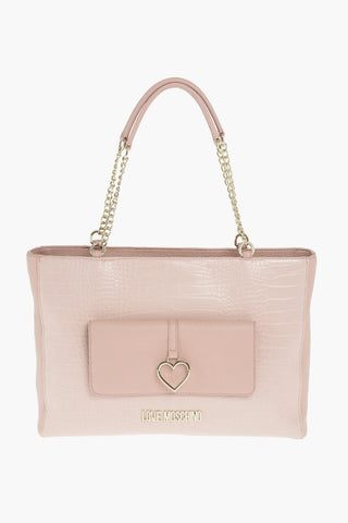 LOVE crocodile printed faux leather Tote bag