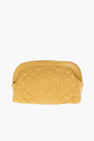 LOVE pochette trapuntata in ecopelle con tracolla removibile