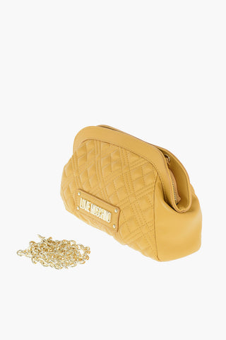 LOVE pochette trapuntata in ecopelle con tracolla removibile