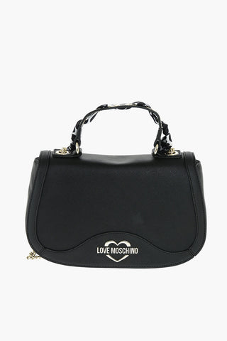 LOVE faux leather shoulder bag with braided Neckerchief