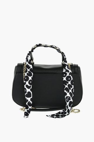 LOVE faux leather shoulder bag with braided Neckerchief