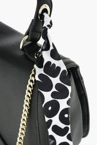 LOVE faux leather shoulder bag with braided Neckerchief