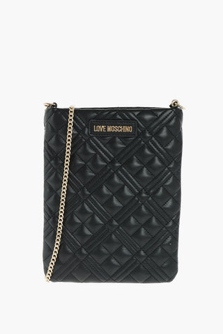 LOVE quilted faux leather bag with chain shoulder strap