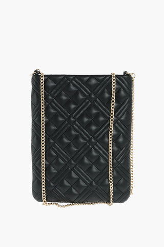 LOVE quilted faux leather bag with chain shoulder strap