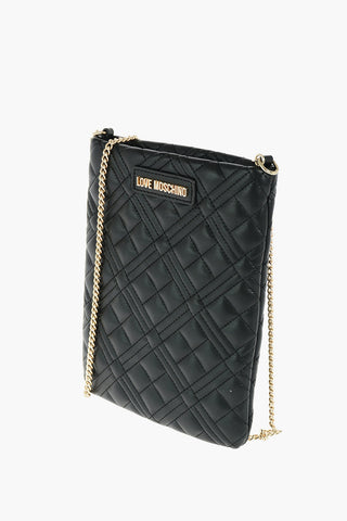 LOVE quilted faux leather bag with chain shoulder strap