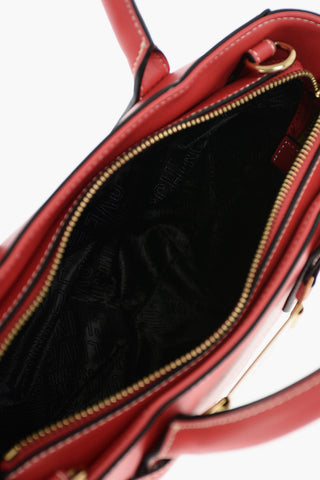 LOVE faux leather top handle bag with golden details