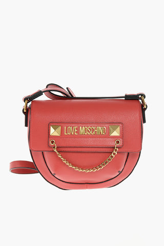 LOVE faux leather crossbody bag with golden details