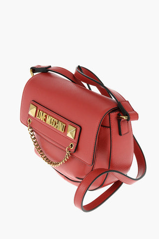 LOVE faux leather crossbody bag with golden details