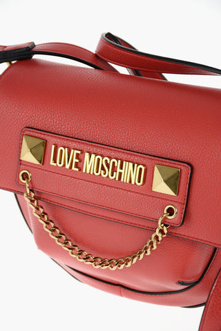 LOVE faux leather crossbody bag with golden details