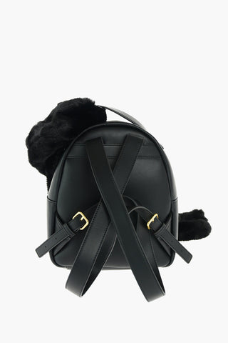LOVE faux leather backpack with faux fur applied