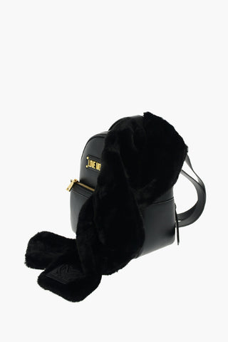 LOVE faux leather backpack with faux fur applied
