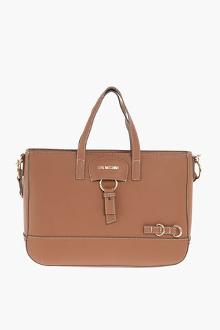 LOVE borsa tote in ecopelle con logo dorato
