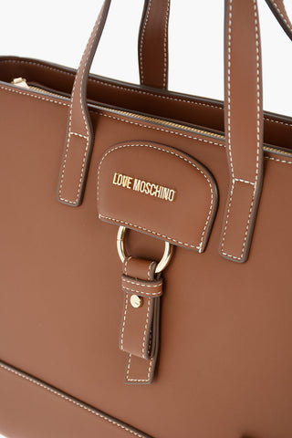 LOVE borsa tote in ecopelle con logo dorato