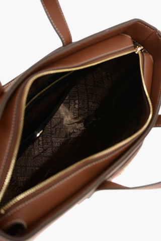 LOVE borsa tote in ecopelle con logo dorato