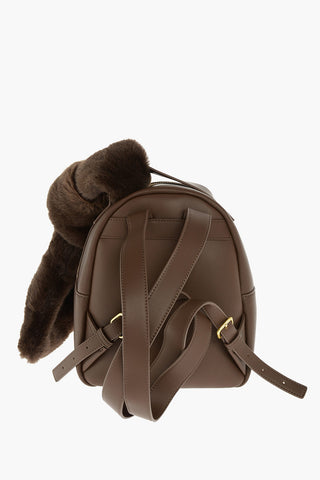 LOVE faux leather backpack with faux fur Applied