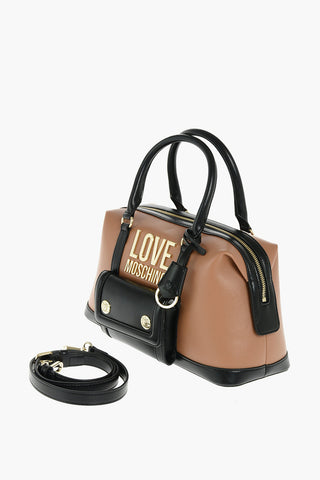LOVE two-tone Bowler Bag with removable shoulder strap