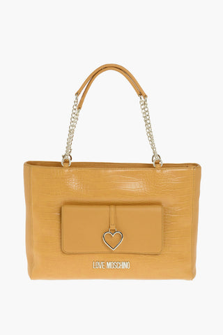 LOVE crocodile printed faux leather Tote bag