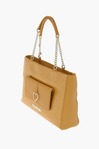 LOVE crocodile printed faux leather Tote bag