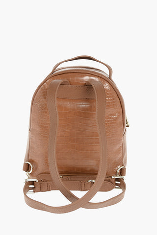 LOVE crocodile printed faux leather backpack
