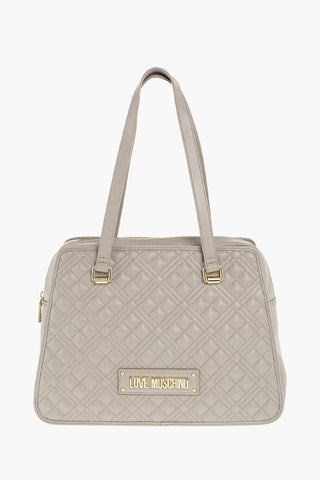 LOVE borsa handle top trapuntata in ecopelle
