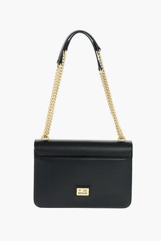 LOVE faux leather shoulder bag with chain