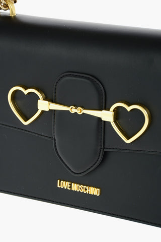 LOVE faux leather shoulder bag with chain