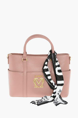 LOVE borsa tote in ecopelle con multi tasca e foulard
