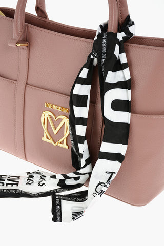 LOVE borsa tote in ecopelle con multi tasca e foulard