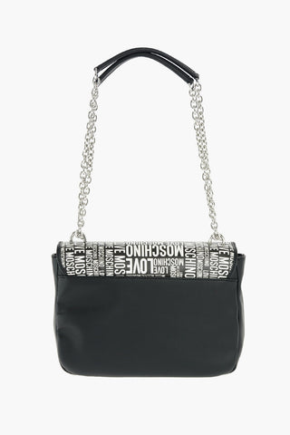 LOVE borsa a tracolla in ecopelle con logo all over