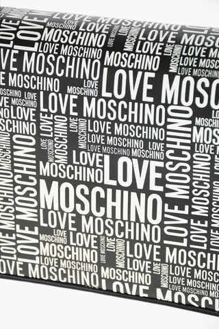 LOVE borsa a tracolla in ecopelle con logo all over