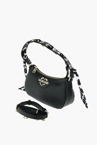 LOVE Mini-Baguette-Tasche aus Kunstleder mit geflochtenem Foulard