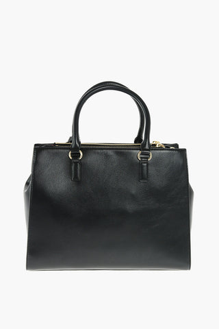 LOVE faux leather top handle bag with double zip and removable shoulder strap