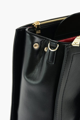 LOVE faux leather top handle bag with double zip and removable shoulder strap