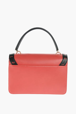 LOVE logo printed top handle bag with removable shoulder strap
