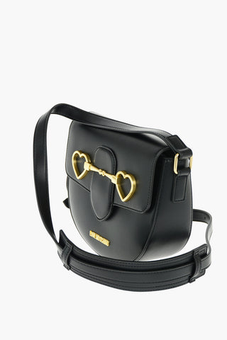 LOVE faux leather saddle bag with adjustable shoulder trap