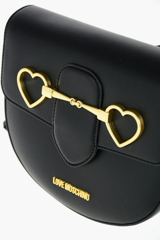 LOVE faux leather saddle bag with adjustable shoulder trap