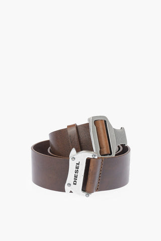 40mm leather B-CLIC belt with snap buckle