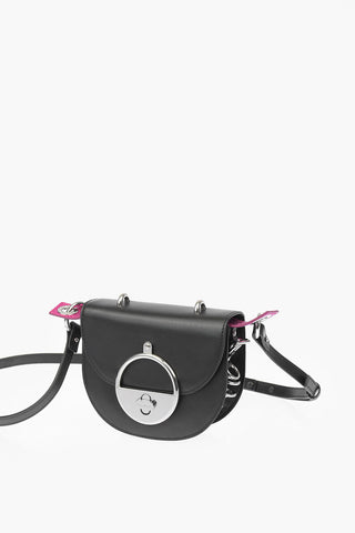 leather MAGGIE BR saddle bag with twist-lock closure