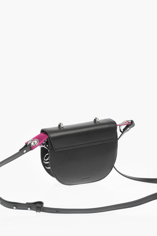 leather MAGGIE BR saddle bag with twist-lock closure