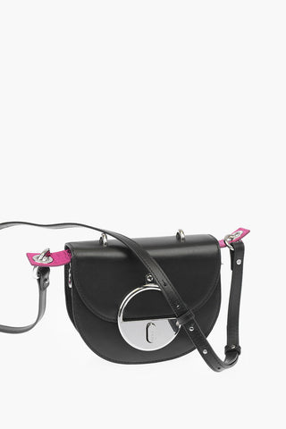 leather MAGGIE BR saddle bag with twist-lock closure