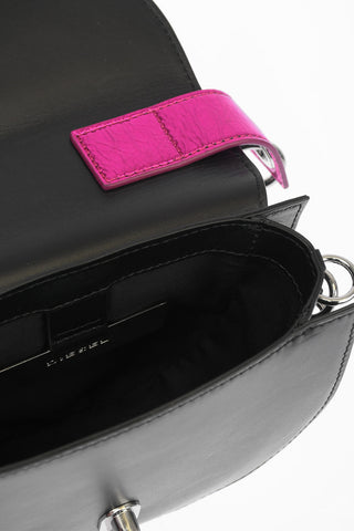 leather MAGGIE BR saddle bag with twist-lock closure