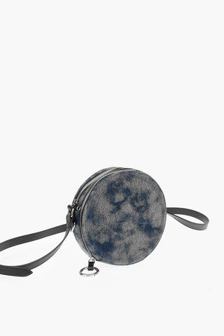 denim round OPHITE crossbody bag with embossed logo