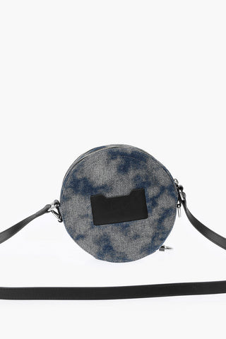 denim round OPHITE crossbody bag with embossed logo