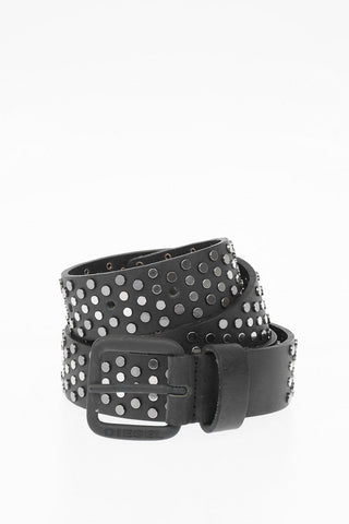 cintura B-GOUJONS in pelle con borchie 30mm