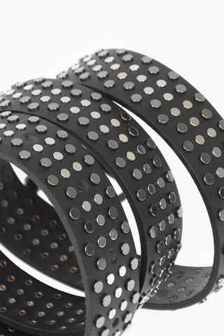 cintura B-GOUJONS in pelle con borchie 30mm